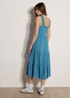 Smock Tiered Midi Dress, Blue, large