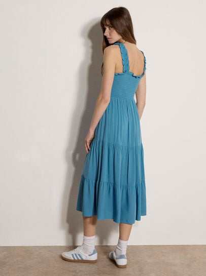Smock Tiered Midi Dress