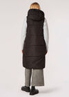 Longline Puffer Gilet, Black, large