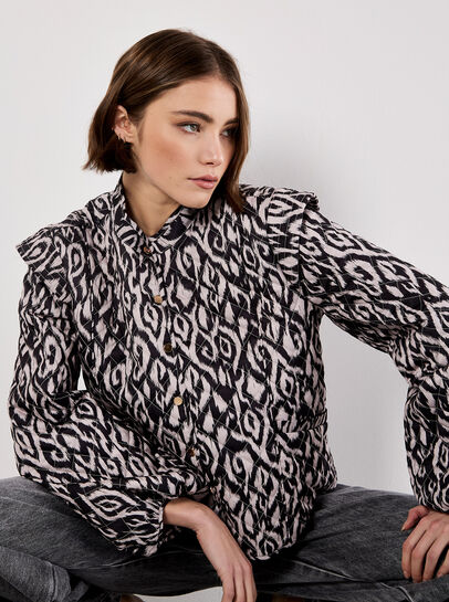 Textured Ikat Quilted Jacket