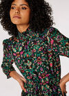 Gold Foil Paisley Mini Dress, Black, large