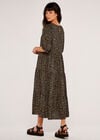 Animal Print Smock Dress, Khaki, large