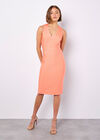 Bodycon Bandage Midi Dress, Coral, large