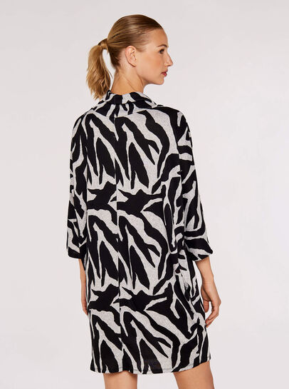 Zebra Print Cocoon Mini Dress