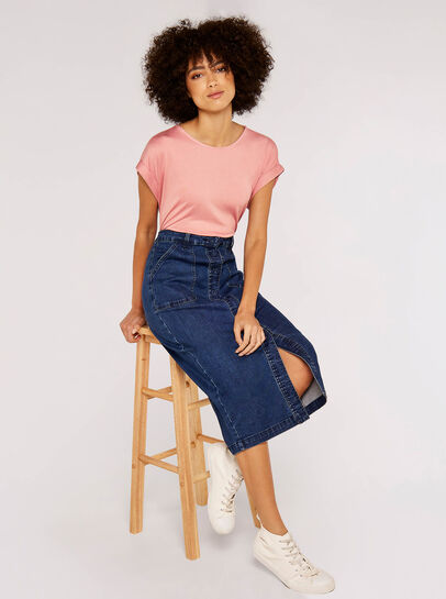 Curved Hem Jersey T-Shirt