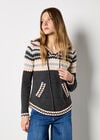 Chevron Sparkle Hooded Jumper, Dark Grey - Charcoal, large