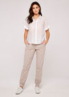 Turn Up Sleeve Cropped Shirt, White, large