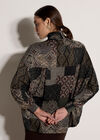 Patchwork Tapestry Roll Neck Top, Khaki, large