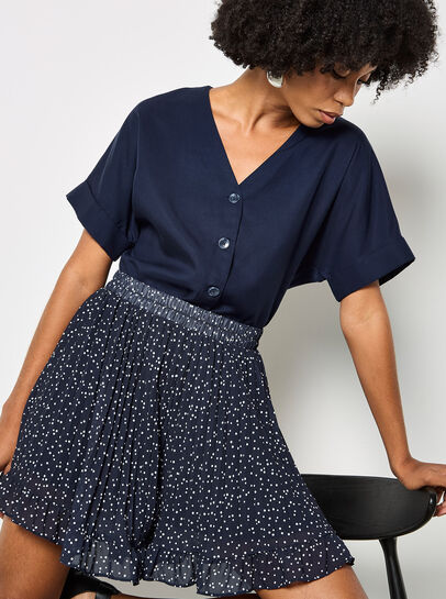 Spot Chiffon Plisse Mini Shorts