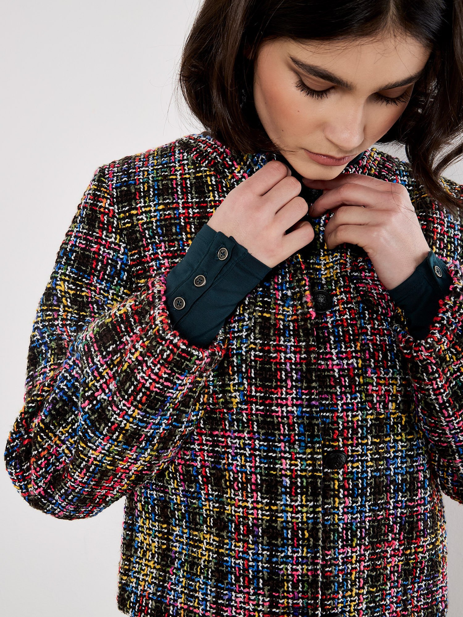 Multicoloured Tweed Jacket | Apricot Clothing
