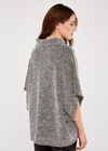 Roll Neck Boucle Cape, Black, large