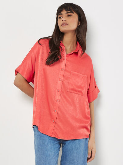 Relaxed-Fit Satin Shirt