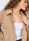 Suedette Cropped Jacket, Stone, large