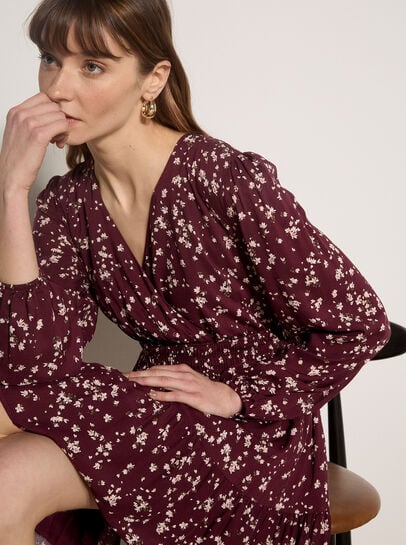 Floral Wrap Mini Dress