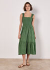 Broderie Anglaise Milkmaid Midi Dress, Green, large