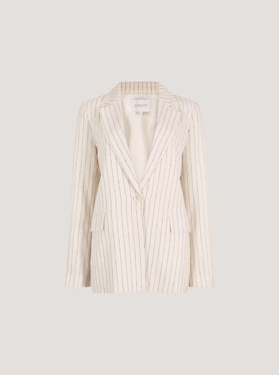 Pinstripe Linen Blend Blazer