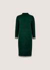Tipped Knitted Jumper Midi Dress, Green, large