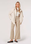 Tight Knit Borg Oversized Coat, Cream, large