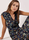 Ditsy Botanical Floral Maxi Dress, Navy, large