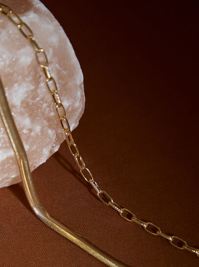 Gold Tone Snake Chain Necklace