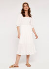 Dobby  Smock Midi  Dress, Cream, large