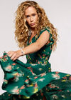 Flower Maxi Dress, Green, large