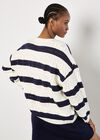 Cable Stripe Pointelle Jumper, White, large