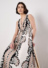 Floral Swirl Maxi Dress, White, large