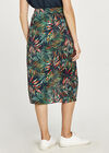 Tropical Wrap Skirt, Navy, large