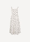 Polka Dot Smocked Midi Dress, White, large