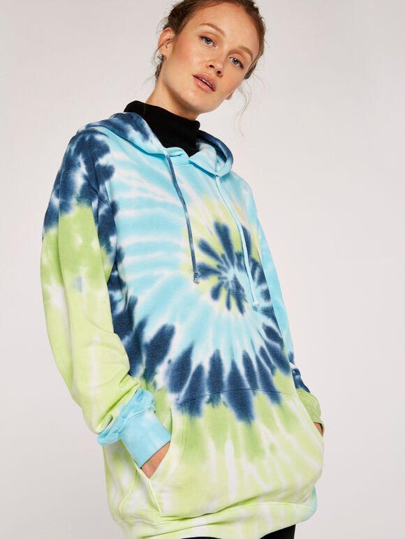 Tie Dye Hoodie, Green, large