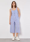 Stripe Button Detail Jumpsuit, Blue, large