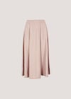 Pleated A-Line Midi Skirt, Stone, large
