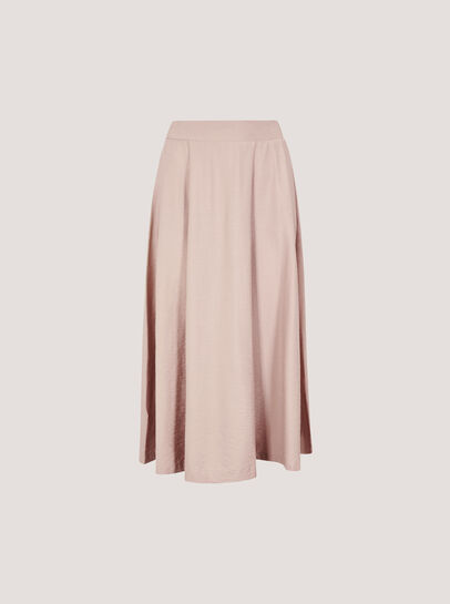 Pleated A-Line Midi Skirt