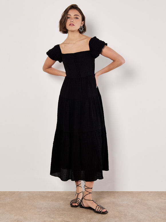 Self Check Midi Dress, Black, large