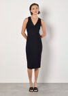 Bodycon Bandage Midi Dress, Black, large