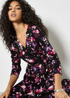 Ombre Floral Wrap Maxi Dress, Black, large