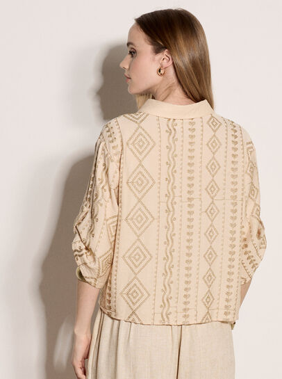 Geometric Shimmer Embroidered Shirt