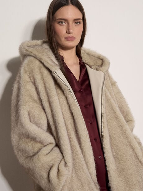 Soft Faux Fur Hooded Jacket