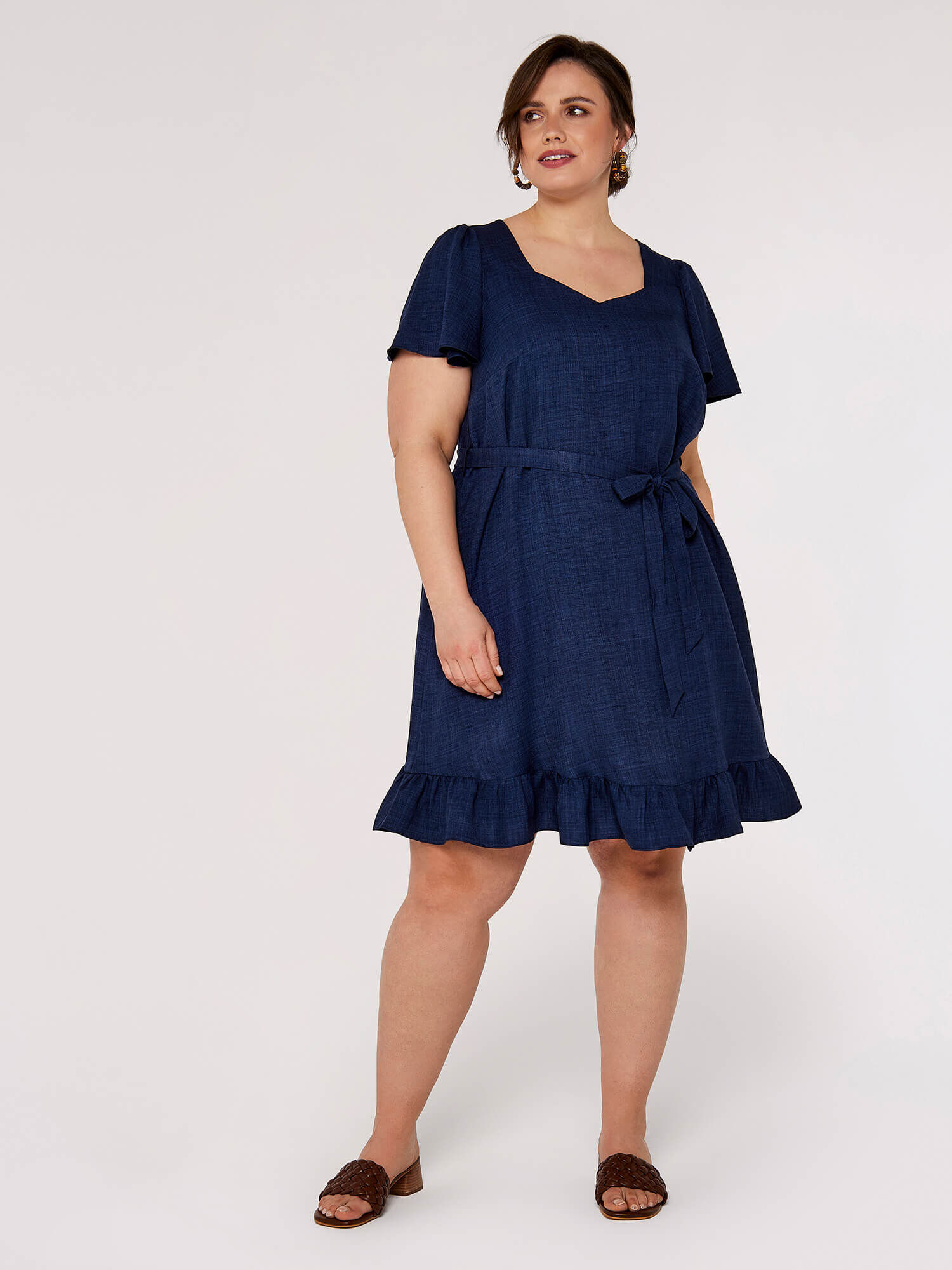 Denim skater sales dress plus size