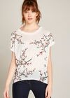 Pink Blossom Branches Curve Hem Top, Pink, large