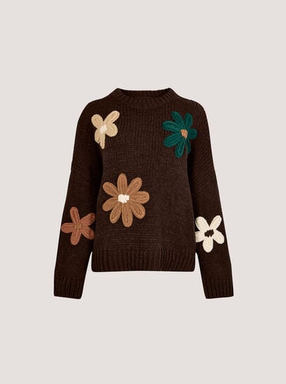 Embroidered Flower Jumper