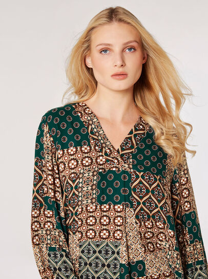 Retro Patchwork Blouse