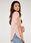 Turn Up Sleeve Top, Pink, large