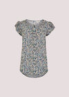 Watercolour Tulip Sleeve Top, Navy, large