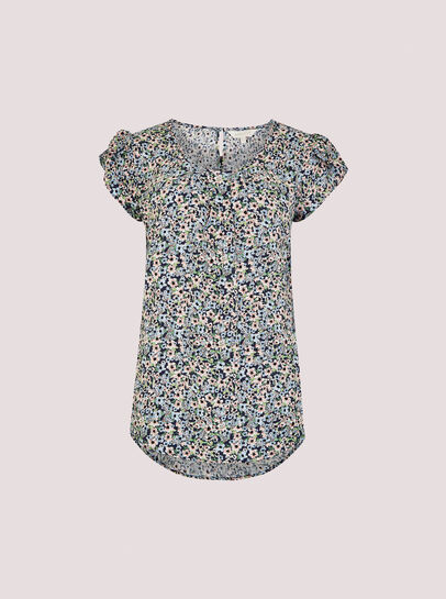 Watercolour Tulip Sleeve Top