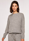 Ribbed Sweatshirt, Grey, large