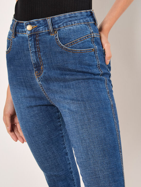 Sara Skinny Fit Capri Jeans, Blue, large