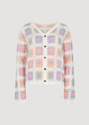 Multi Crochet Squares Cardigan, Cream, large