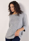 Soft Touch Batwing Top, Silver, large
